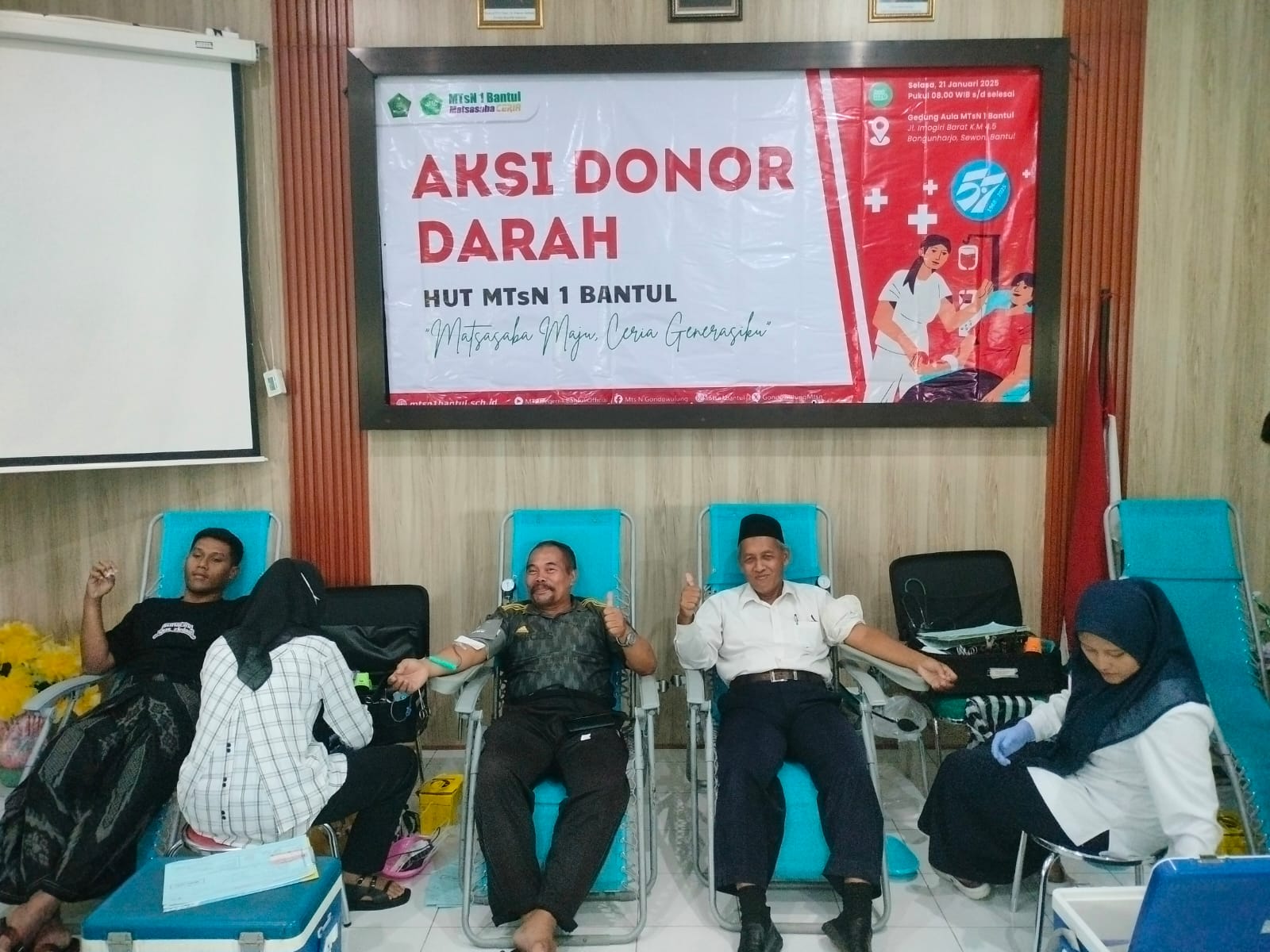 MTsN 1 Bantul Sukses Gelar Donor Darah Kumpulkan 25 Kantong Darah